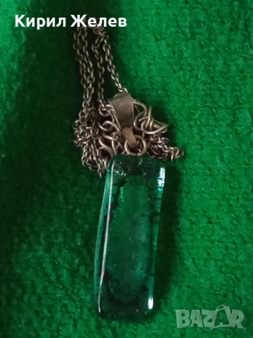 АРТ МЕДАЛЬОН ВЕНЕЦИАНСКО СТЪКЛО МУРАНО с СРЕБРО 925 и СРЕБЪРНА ВЕРИЖКА с ПОСРЕБРЕНА ЗАКОПЧАЛКА 49784, снимка 14 - Колиета, медальони, синджири - 50416501