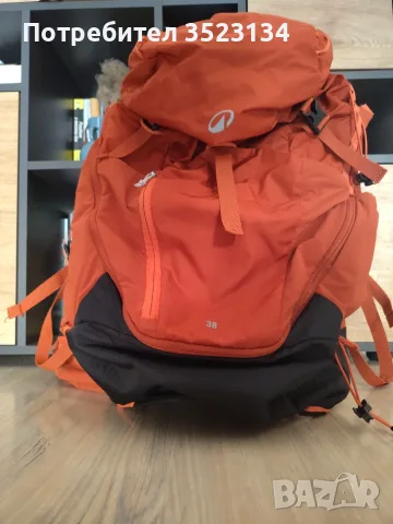 QUECHUA ТУРИСТИЧЕСКА РАНИЦА ЗА ПЛАНИНСКИ ПРЕХОДИ MH500, 38 ЛИТРА, ОРАНЖЕВО-КАФЯВА, снимка 3 - Спортна екипировка - 55638857