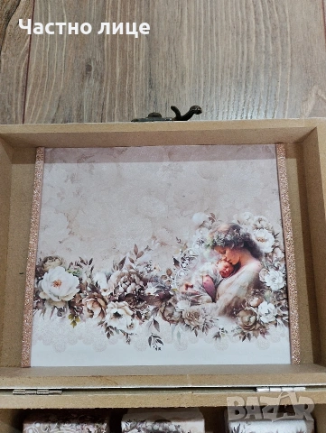 Дървена кутия за бебешки съкровища, подарък за бебе , снимка 3 - Други - 53909928