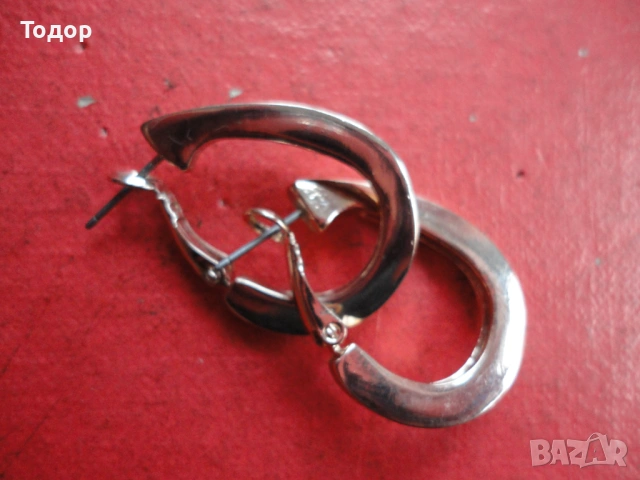 Позлатени обеци обици с камъни 2 , снимка 3 - Обеци - 54088801