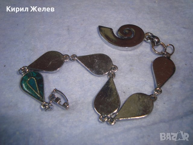 МОДНА СРЕБРИСТА със СЕДЕФЕН ЕФЕКТ УКРАСА НЕЖНА АРТ ГРИВНА 10885, снимка 6 - Гривни - 37065704