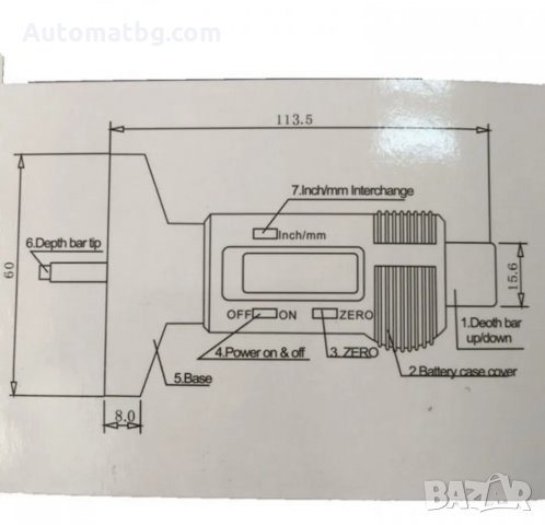 Дълбокомер за автомобилни гуми Automat, Дигитален, снимка 2 - Аксесоари и консумативи - 31892438