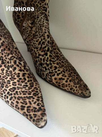 Токчета боти леопардов принт пролет, есен, зима, снимка 5 - Дамски боти - 52587597