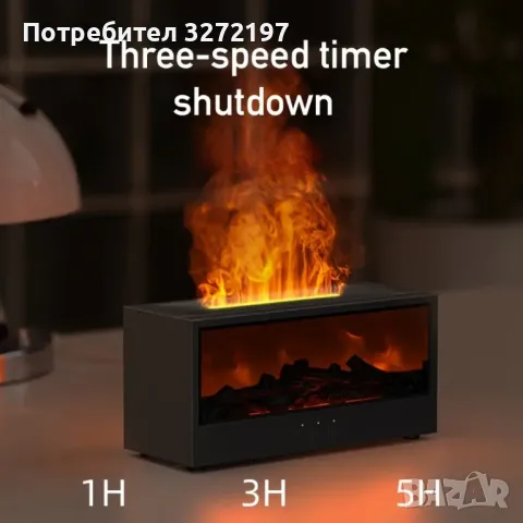2024USB Захранван 3в1 Лампа,Ароматизатор и Овлажнител-Дизайн на Камина,дист.управление