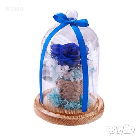 Вечна роза в похлупак, снимка 3 - Декорация за дома - 31886358