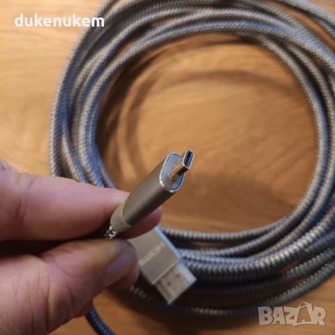 Mini HDMI към HDMI кабел 3 м – 4K@60Hz, найлонова оплетка, снимка 6 - Кабели и адаптери - 53241353