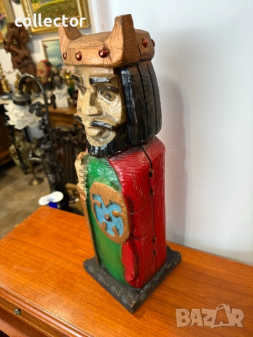 Дървена кутия за вино "ВИКИНГ".  №7398, снимка 3 - Антикварни и старинни предмети - 51894316