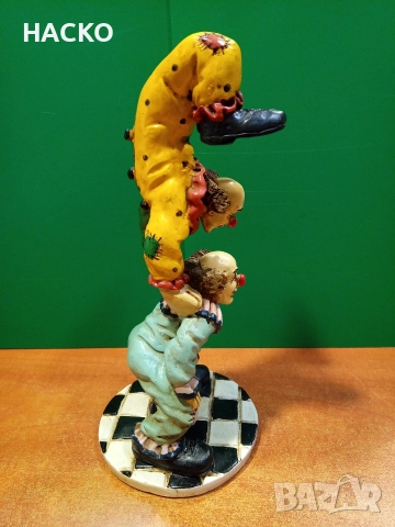 Стара Статуетка на Два Клоуна от Полиризин Valentino/Италия, снимка 13 - Статуетки - 52577268