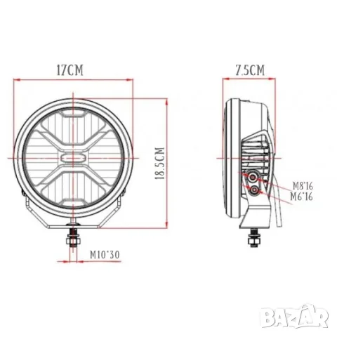 LED халоген 7 инча 90 W с X светлина, снимка 5 - Аксесоари и консумативи - 55864007