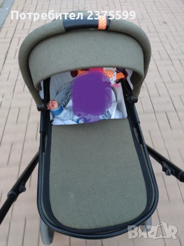 Комбинирана количка Moon Clicc Moss Green Melange, снимка 5 - Детски колички - 53288013