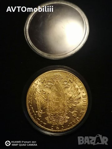 Позлатена монета 4 Дуката 1874 г Австрииск империя, снимка 2 - Нумизматика и бонистика - 40501233