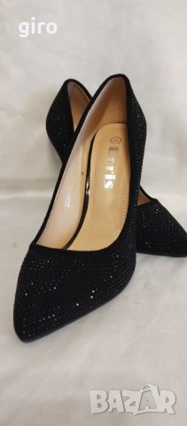 Дамски елегантни обувки с черни камъни , снимка 2 - Дамски елегантни обувки - 42188809
