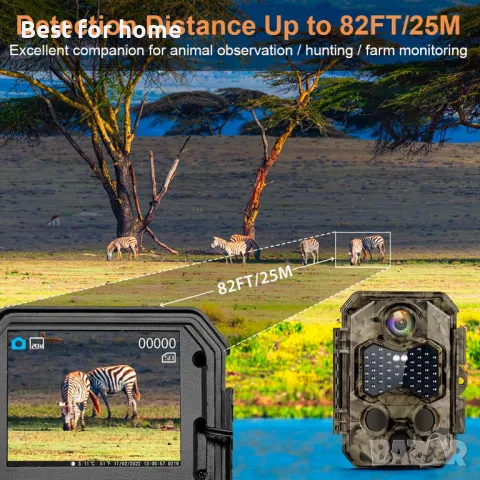 Ловна камера Wifi Hapimp PH810W- 4K 48MP с 32 GB карта подарък, снимка 8 - Комплекти за видеонаблюдение - 50051038