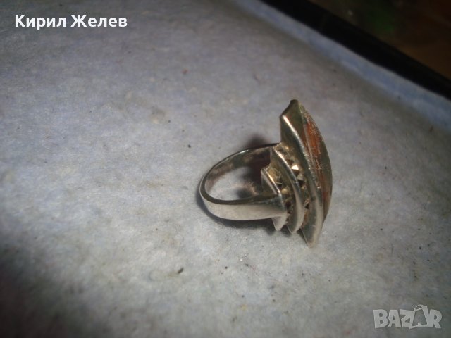 СТАР СРЕБЪРЕН АРТ ПРЪСТЕН СРЕБРО 925 с МАРКАЗИТИ 27560, снимка 14 - Пръстени - 36776617