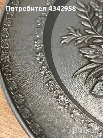 Калаена чиния за стена. Германия. 1950-1970г., снимка 4 - Антикварни и старинни предмети - 51545294