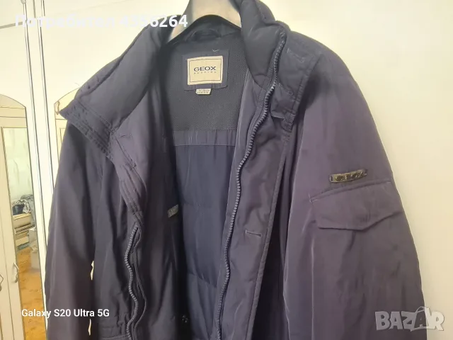 Мъжко зимно яке GEOX Respira XXL с естествен пух , снимка 2 - Якета - 56099217