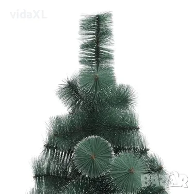 vidaXL Изкуствена коледна елха със стойка, зелена, 150 см, PET（SKU:328483）, снимка 3 - Декорация за дома - 48269989