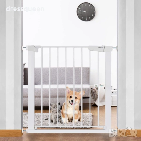 4503 Предпазна решетка за бебета и деца – Височина 76 см, Сигурно заключване, Без пробиване, снимка 3 - Други стоки за дома - 53876337