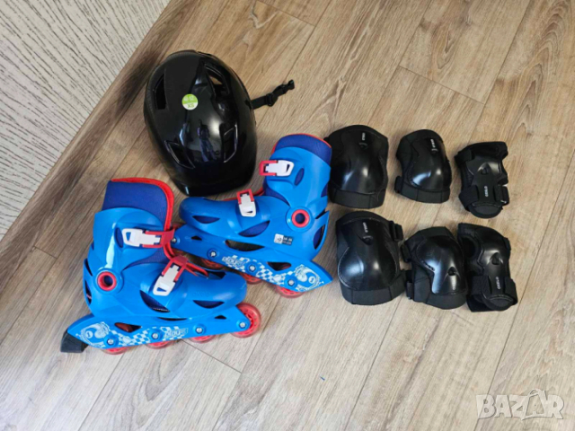 Детски комплект Ролери Oxelo (34-36) + Каска Btwin + Пълна защита (XS) ОБЩО 30€