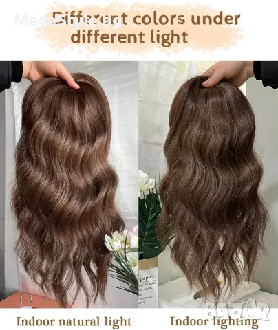 Премиум Дамска перука (Hair Topper) MORICHY – 40 см (16 инча), снимка 3 - Аксесоари за коса - 55835118