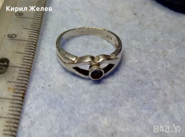 СТАР АНГЛИЙСКИ СРЕБЪРЕН ПРЪСТЕН СРЕБРО 925 с ГНЕЗДО За ВГРАЖДАНЕ на СКЪПОЦЕНЕН КАМЪК 47545, снимка 3 - Пръстени - 49704297