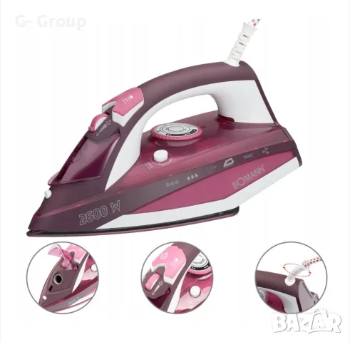 Парна Ютия BOMANN(Германия )2600W!Керамична плоча !, снимка 2 - Ютии - 55971227
