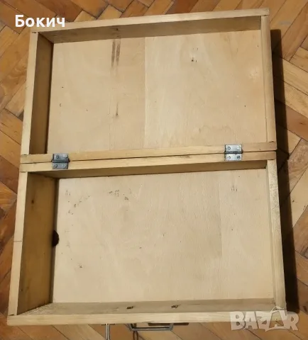Стар дървен офицерски куфар (вкл. за инструменти) 50х30х15 см, снимка 2 - Антикварни и старинни предмети - 56252338