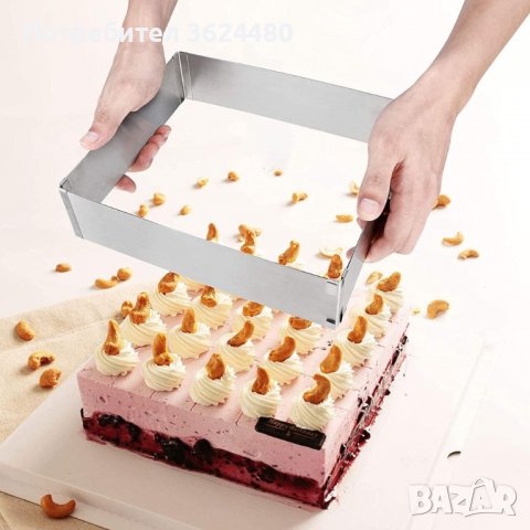 РЕГУЛИРАЩ РИНГ ЗА ТОРТА - ПРАВОЪГЪЛЕН, снимка 7 - Други стоки за дома - 39987227
