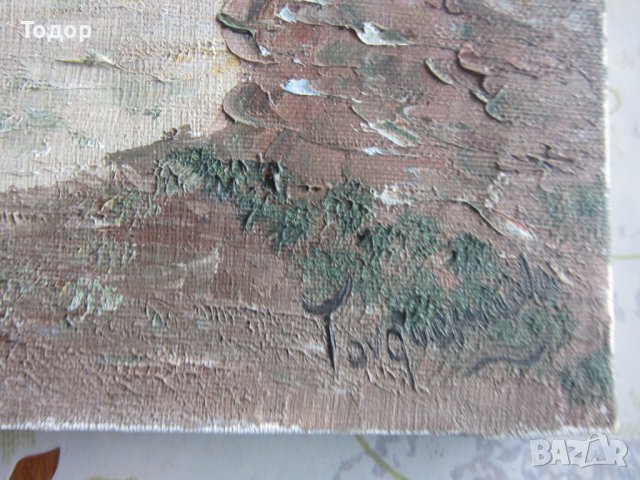 Стара картина масло върху платно подписана , снимка 6 - Картини - 37342961