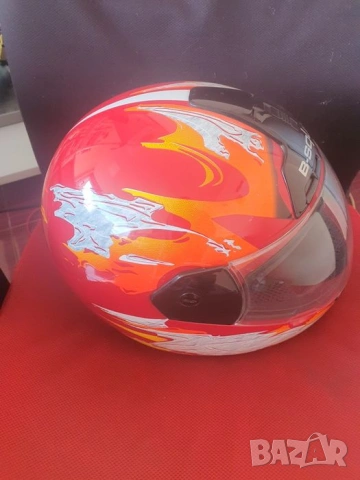Каска L 59-60 b-square червено-бяла за мотор/скутер, снимка 4 - Аксесоари и консумативи - 54051828