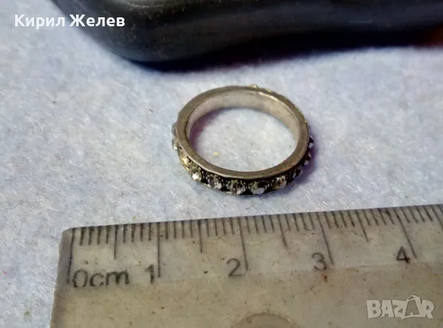 СТАР ПОСРЕБРЕН СКЪПОЦЕНЕН ПРЪСТЕН ХАЛКА от БЛАГОРОДНА СТОМАНА с ФАСЕТИРАНИ ЦИРКОНИ 48268, снимка 9 - Пръстени - 48901582
