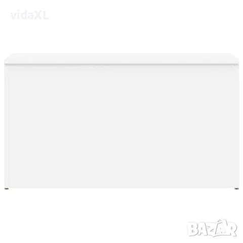 vidaXL Сандък за съхранение, бял, 84x42x46 см, инженерна дървесина, снимка 5 - Скринове - 56147768