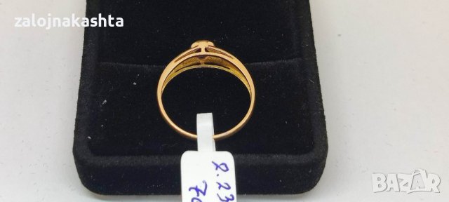 Златен пръстен с естествен Аметист-2,23гр/18кр, снимка 5 - Пръстени - 40575123