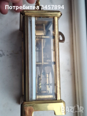 Германски каретен  антикварен часовник, снимка 2 - Антикварни и старинни предмети - 53340613