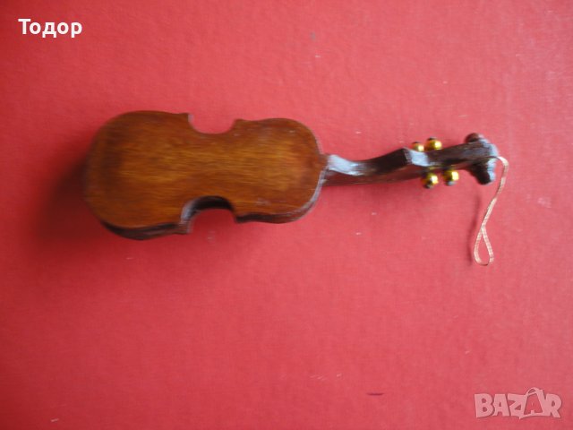 Старинна дървена китара цигулка  миниатюра , снимка 5 - Колекции - 40588241