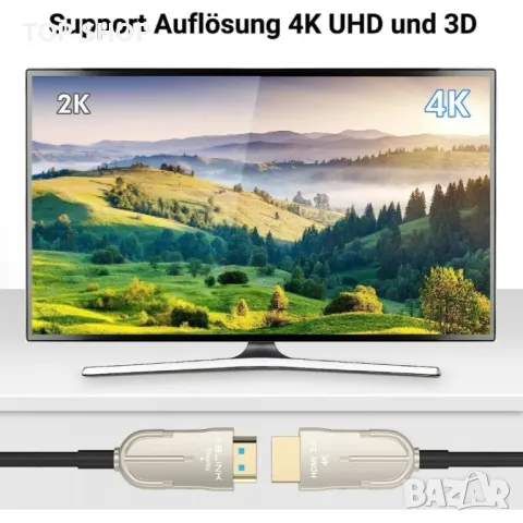 Оптичен HDMI кабел 20 м, снимка 3 - Друга електроника - 48697660