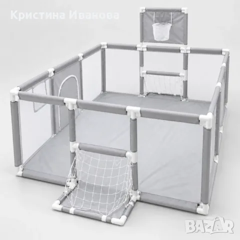 Детска кошара за игра 3в1 с баскетболен кош и футболна врата, 230×118×102 см, 6м+