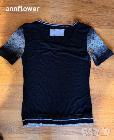 Тениска с плетени ръкави Roberto Cavalli, снимка 3 - Тениски - 40392493