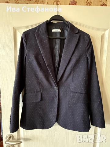 Уникално елегантно женствено сако Mango черно на бели точки 