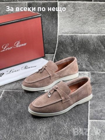 Loro Piana Дамски Тъмно Бежови Ежедневни Обувки Естествена Кожа Код E876, снимка 3 - Дамски ежедневни обувки - 51815883