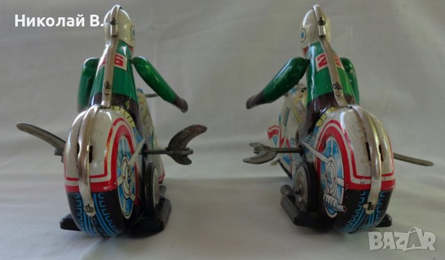 Ретро детски метални играчки мотоциклети с механизъм Made in China 602 N26 употребявани, снимка 5 - Колекции - 37470554