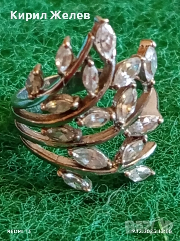 Блестящт пръстен родий и сребро с ювелирно инкрустирани кристали 26177, снимка 3 - Пръстени - 52847435