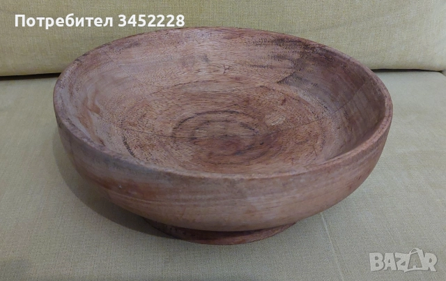 купа ретро дървена масив 28см голяма за ценители отлична 