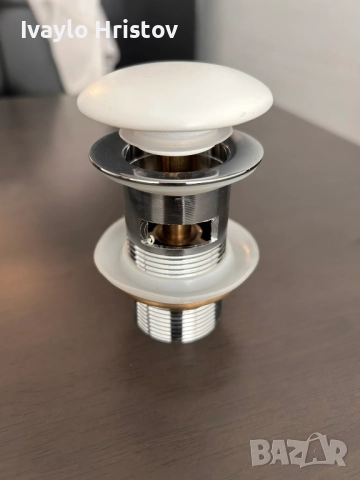 Сифон интеркерамик с преливник бял мат