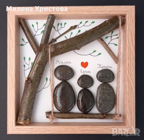 Пано "Семейство" от камъни , снимка 1