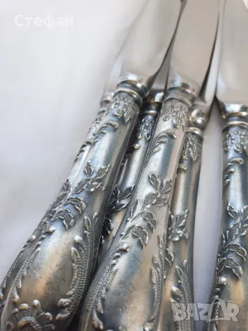 Комплект посребрени ножове, снимка 6 - Антикварни и старинни предмети - 47651502