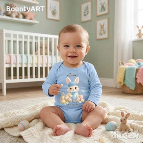 Персонализирано бебешко боди за момченце „Моят първи Великден“, снимка 4 - Бодита за бебе - 53903803