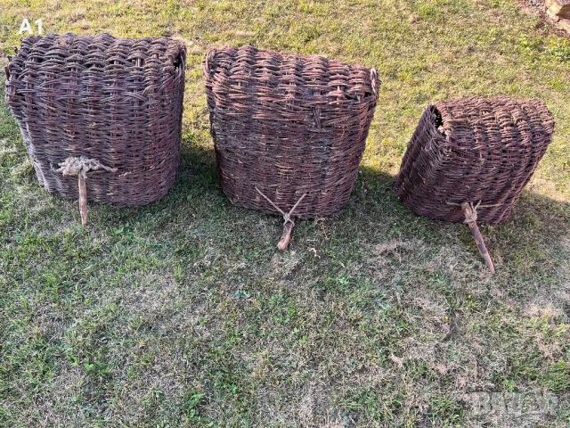 Стари плетени кошове. , снимка 6 - Антикварни и старинни предмети - 50692904