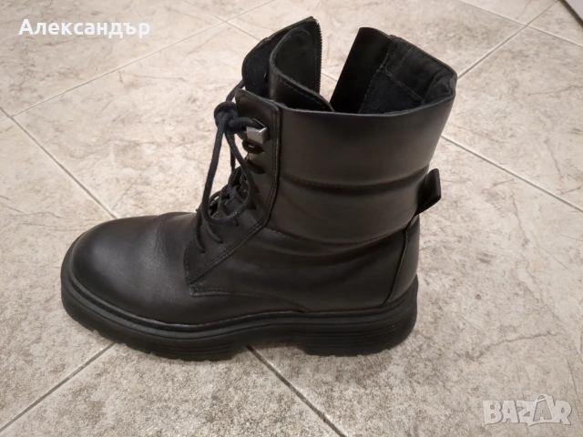 Боти Marco Tozzi черен цвят 39 номер естествена кожа, снимка 3 - Дамски боти - 53345227