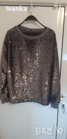 Дамска  блуза с пайети , снимка 3 - Блузи с дълъг ръкав и пуловери - 49573962